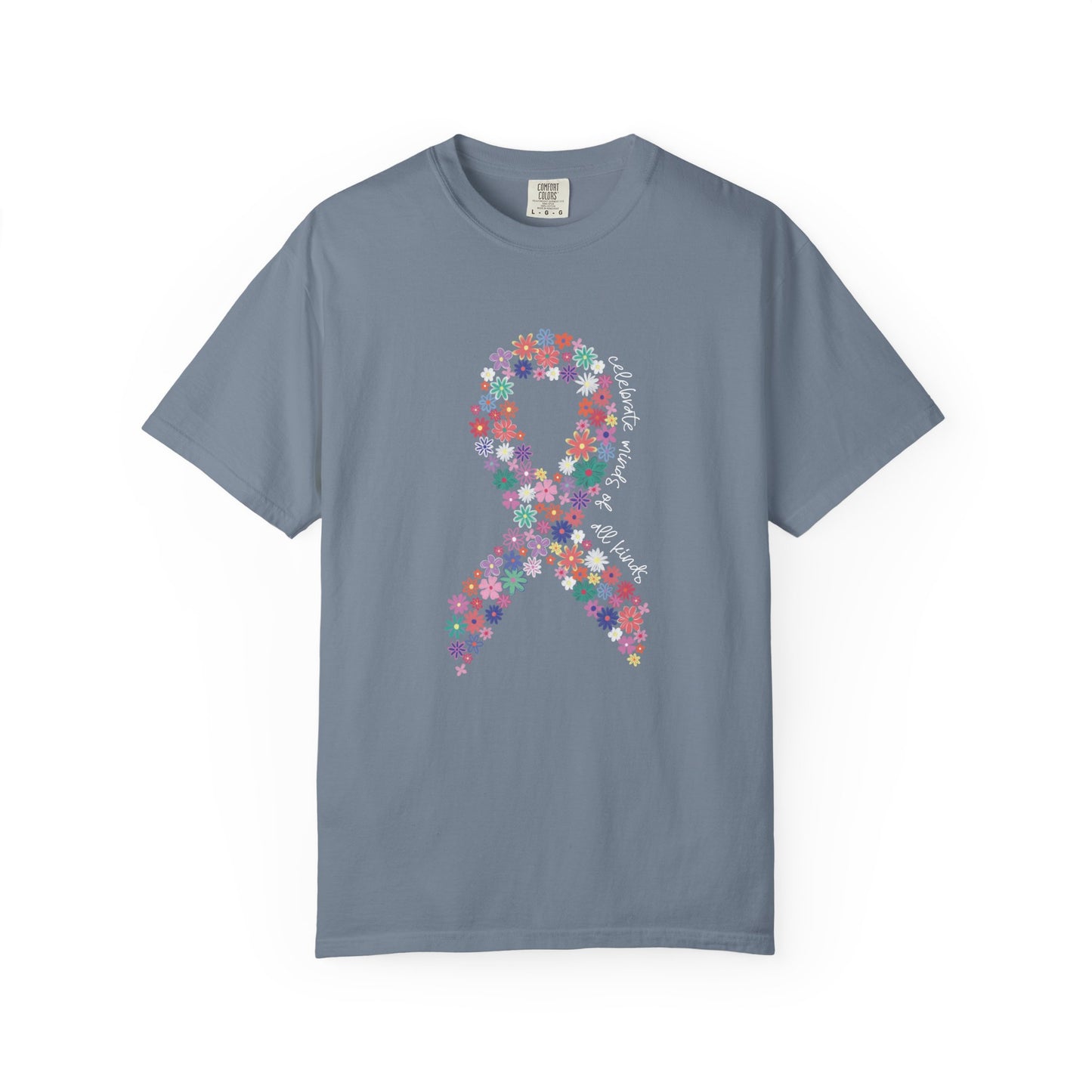 Minds of All Kinds T Shirt | Autism Awareness Floral Ribbon Tee | Comfort Colors Neurodiversity Inclusion