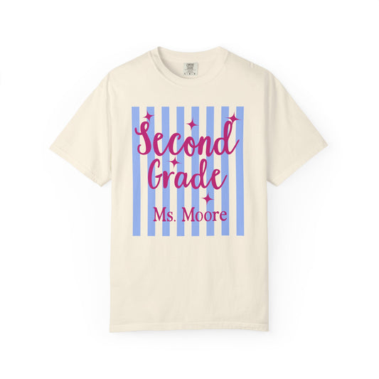 Personalized Second Grade Teacher Shirt | Custom Matching Second Grade Teacher Comfort Colors T-Shirt