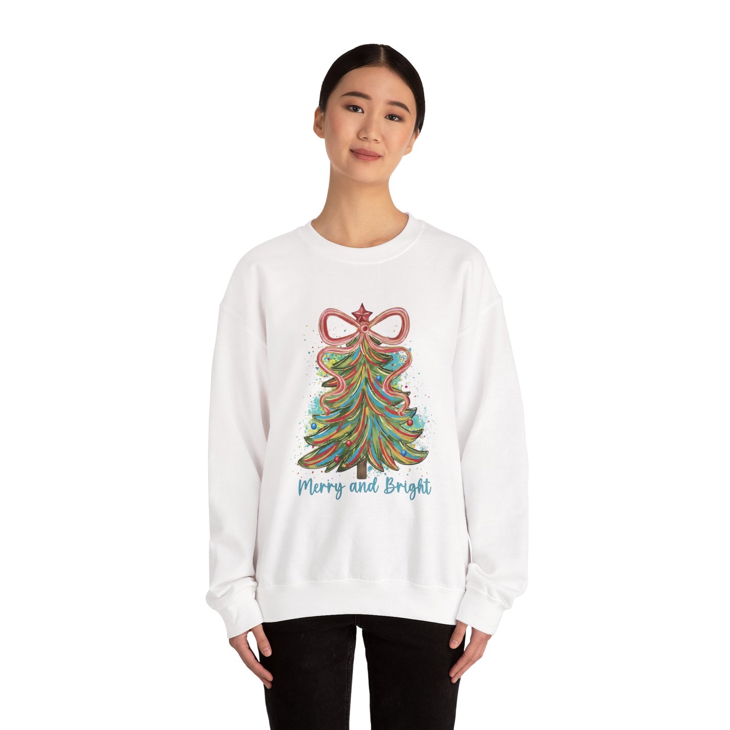 Merry and Bright Christmas Sweatshirt | Festive Holiday Crewneck