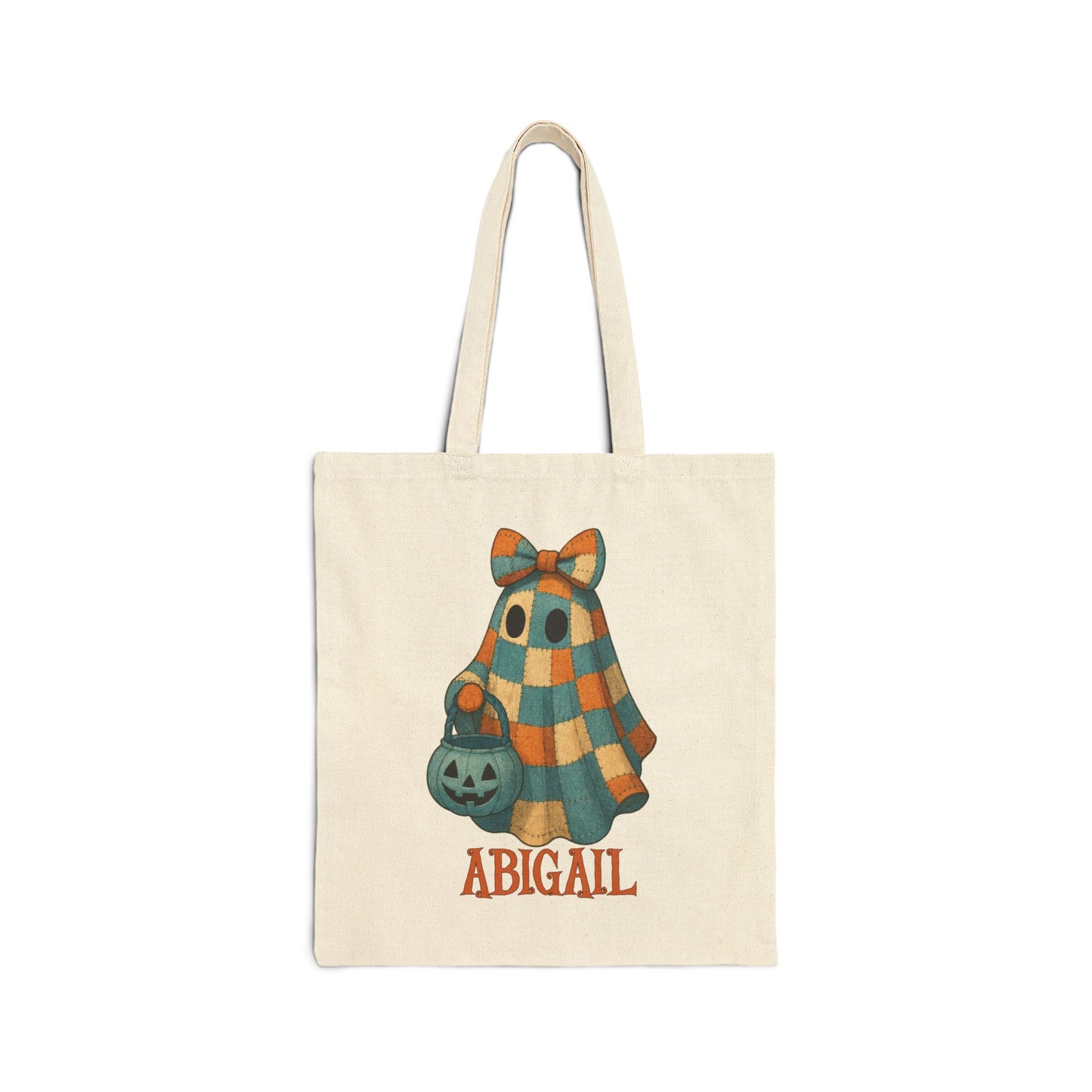 Personalized Halloween Trick or Treat Bag | The Anchored Bloom Patchwork Ghost