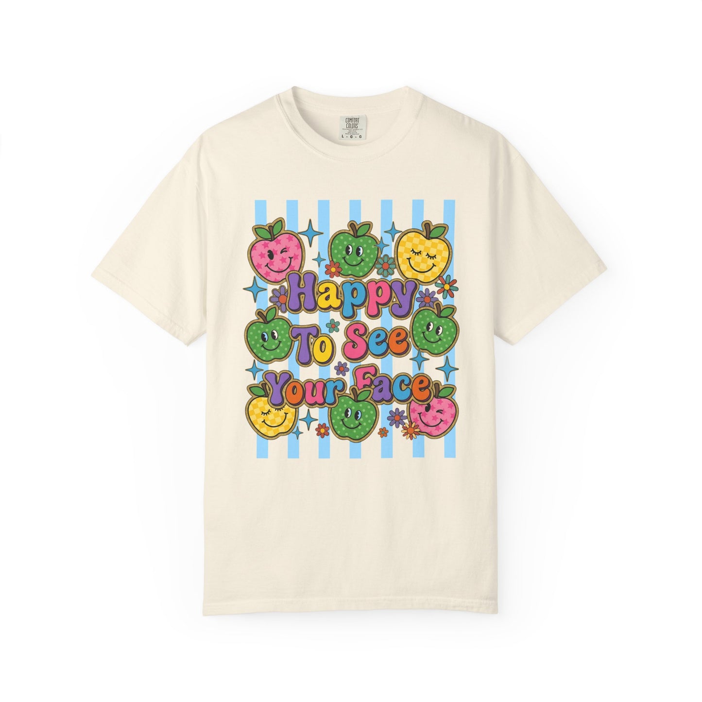 Happy To See Your Face Teacher Shirt |  Retro Comfort Colors Back to School Shirt