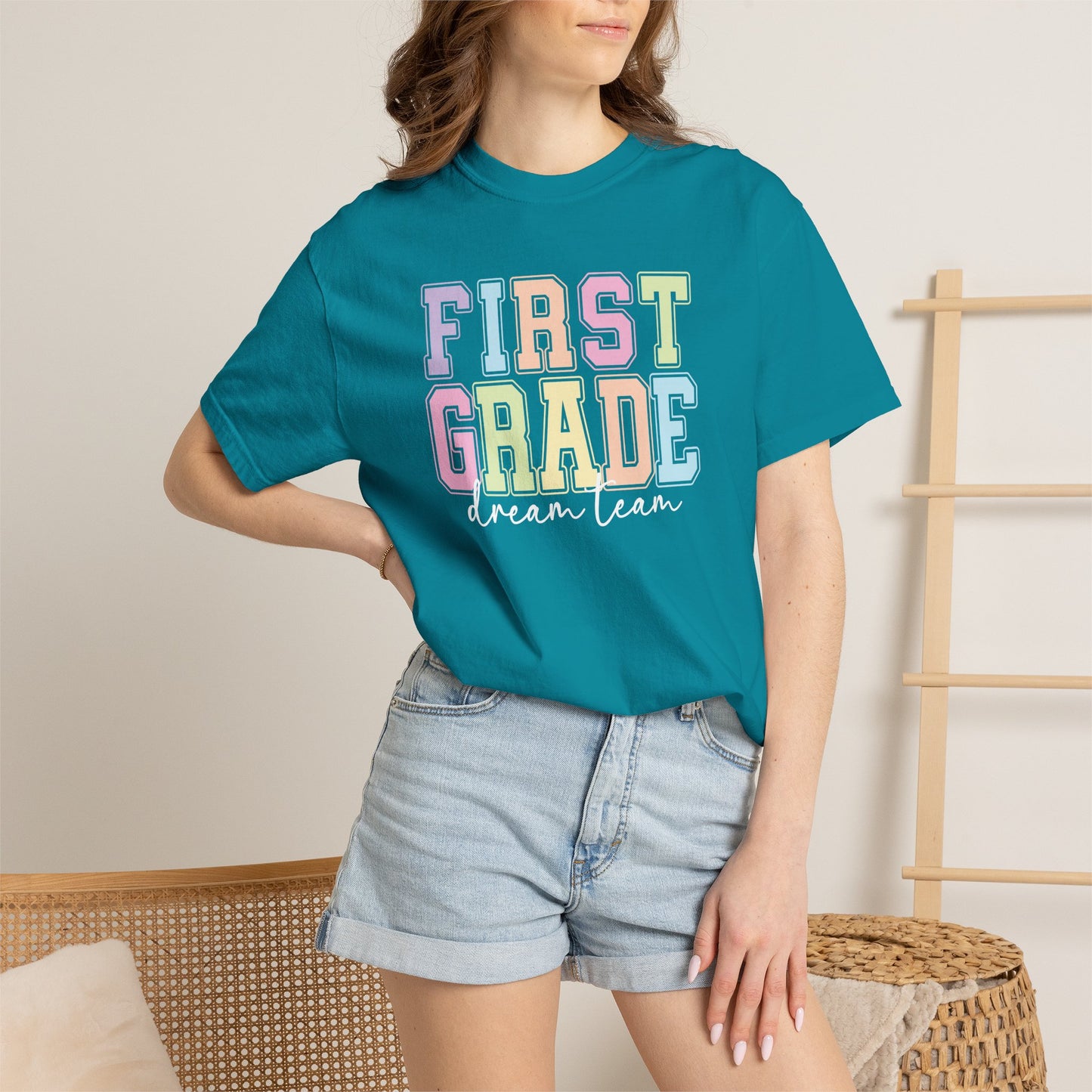 First Grade Dream Team Comfort Colors® Teacher Shirt | Grade Level Teacher T-Shirt