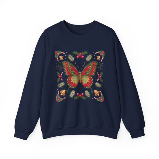 Holiday Butterfly Sweatshirt | Supported to Soar Collection | Cozy Christmas Pullover