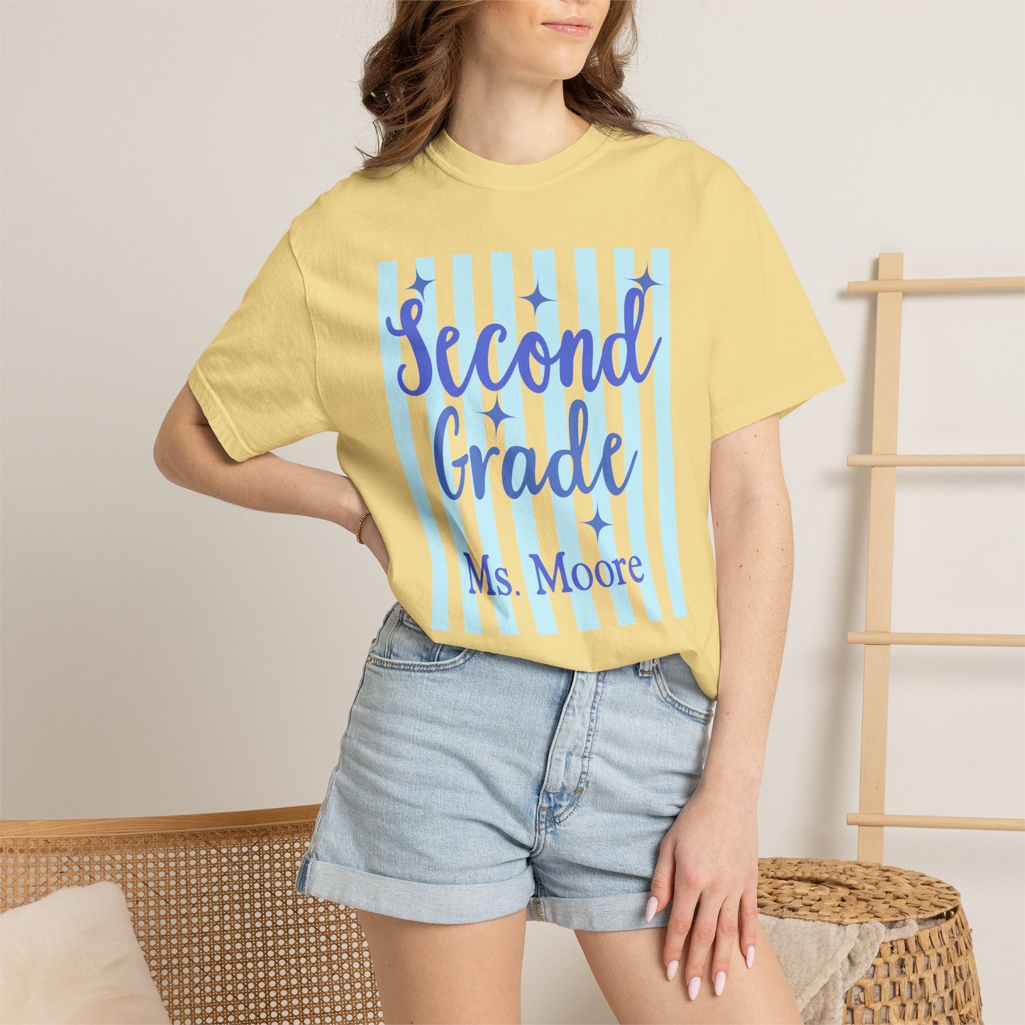 Personalized Second Grade Teacher Shirt | Custom Matching Second Grade Teacher Comfort Colors T-Shirt