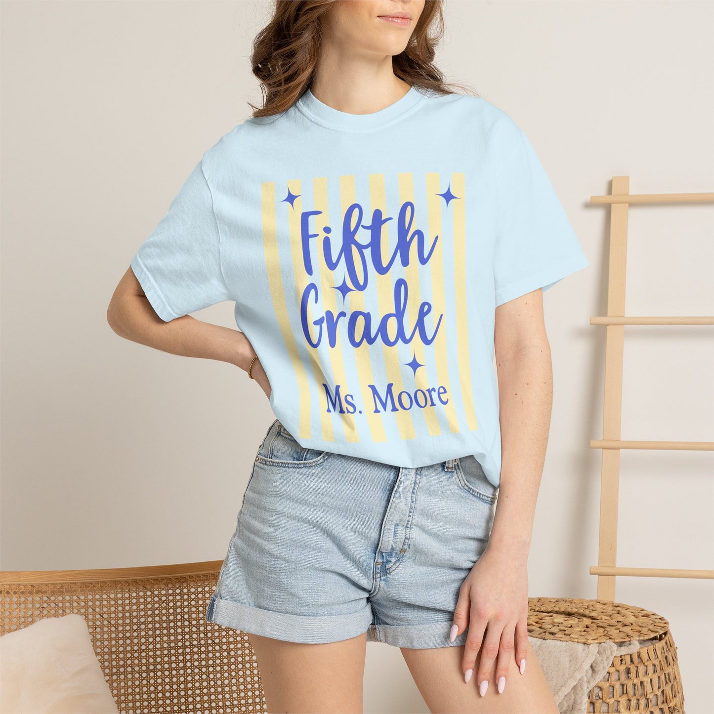 Personalized Fifth Grade Teacher Shirt | Custom Matching Fifth Grade Teacher Comfort Colors T-Shirt