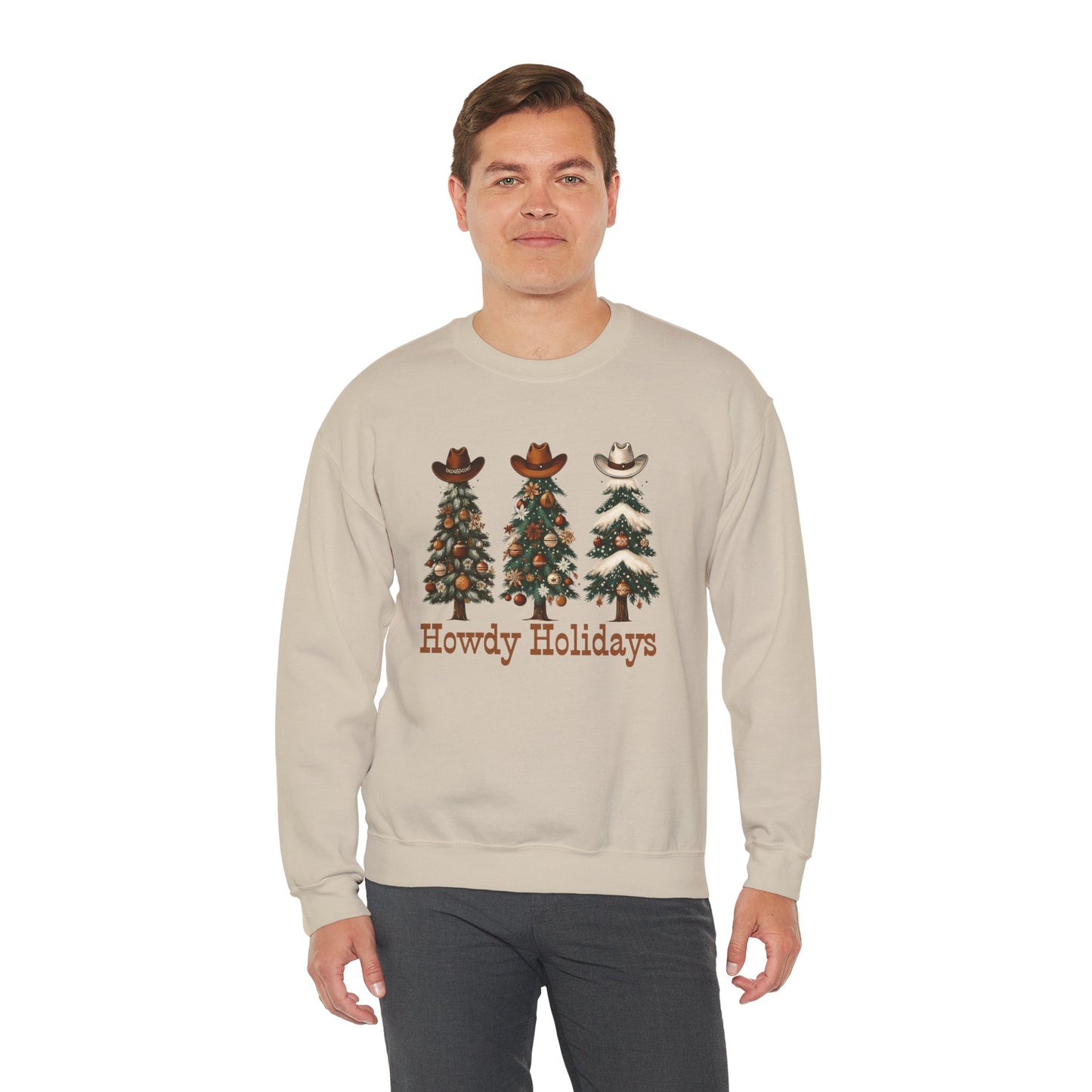 Howdy Holidays Western Christmas Sweatshirt – Unisex Crewneck