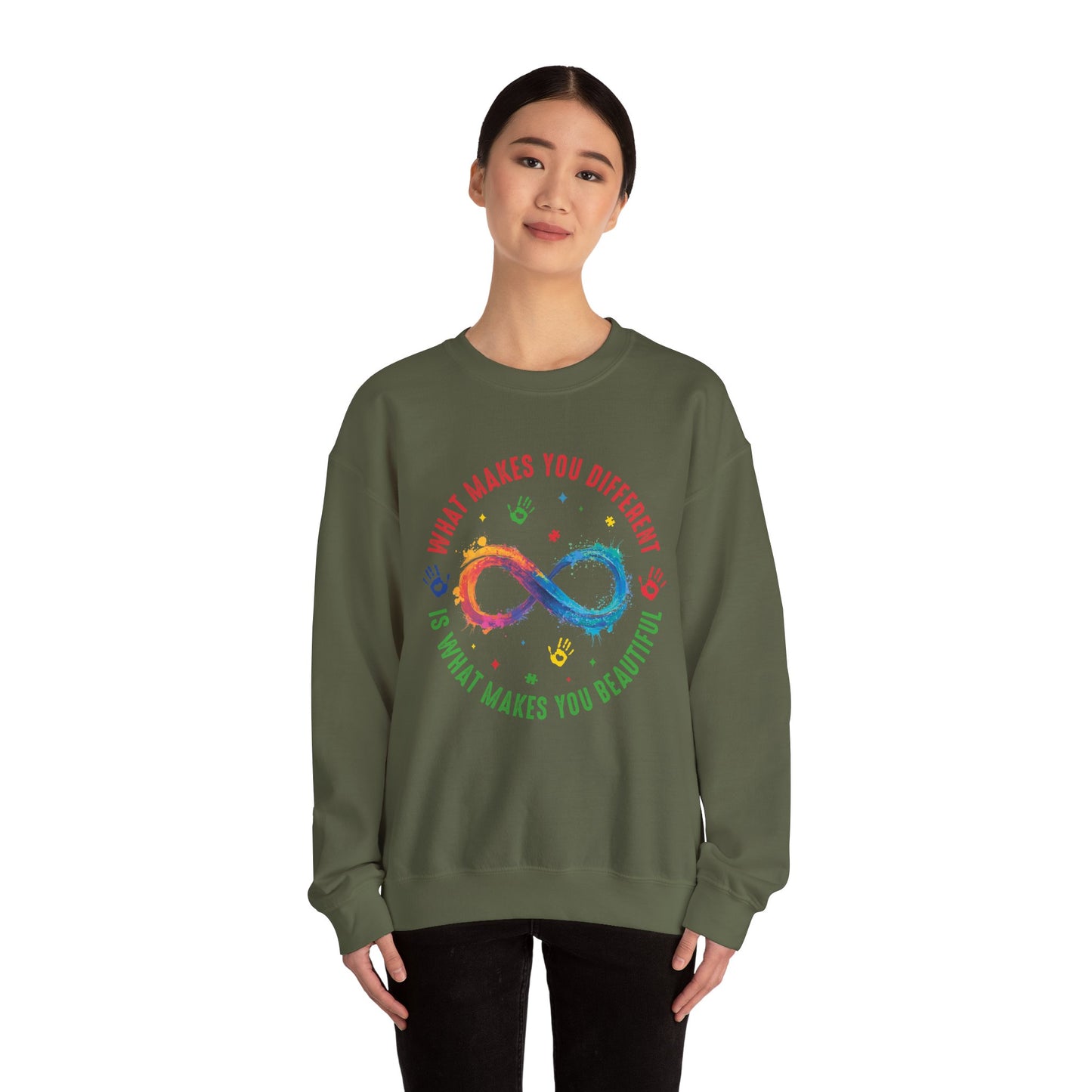 What Makes You Different Makes You Beautiful Sweatshirt | Neurodiversity Acceptance Crewneck