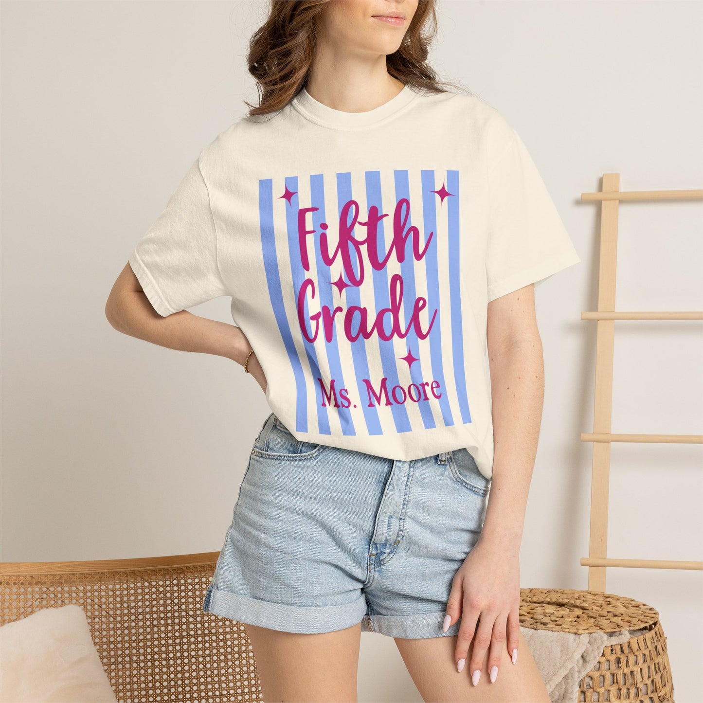 Personalized Fifth Grade Teacher Shirt | Custom Matching Fifth Grade Teacher Comfort Colors T-Shirt