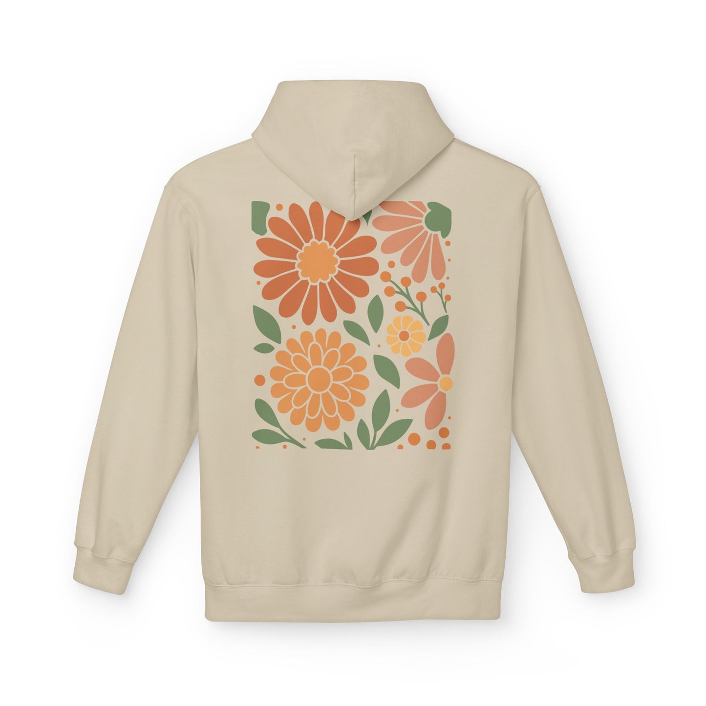 Every Mind Shines Sunflower Hoodie | Midweight Fleece with Fall Boho Floral Back