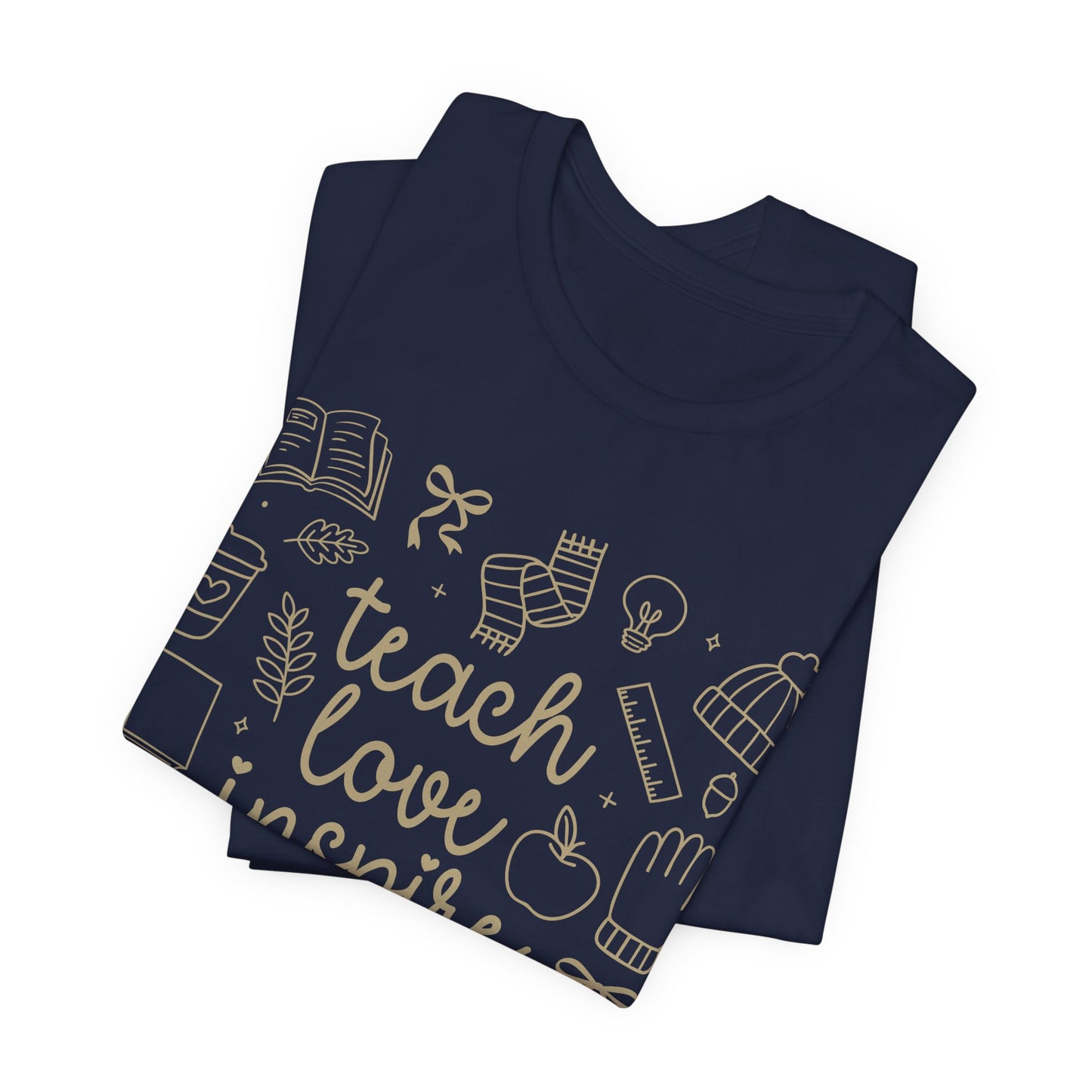 Teach Love Inspire Fall Teacher Shirt | Cute Graphic Tee for Women