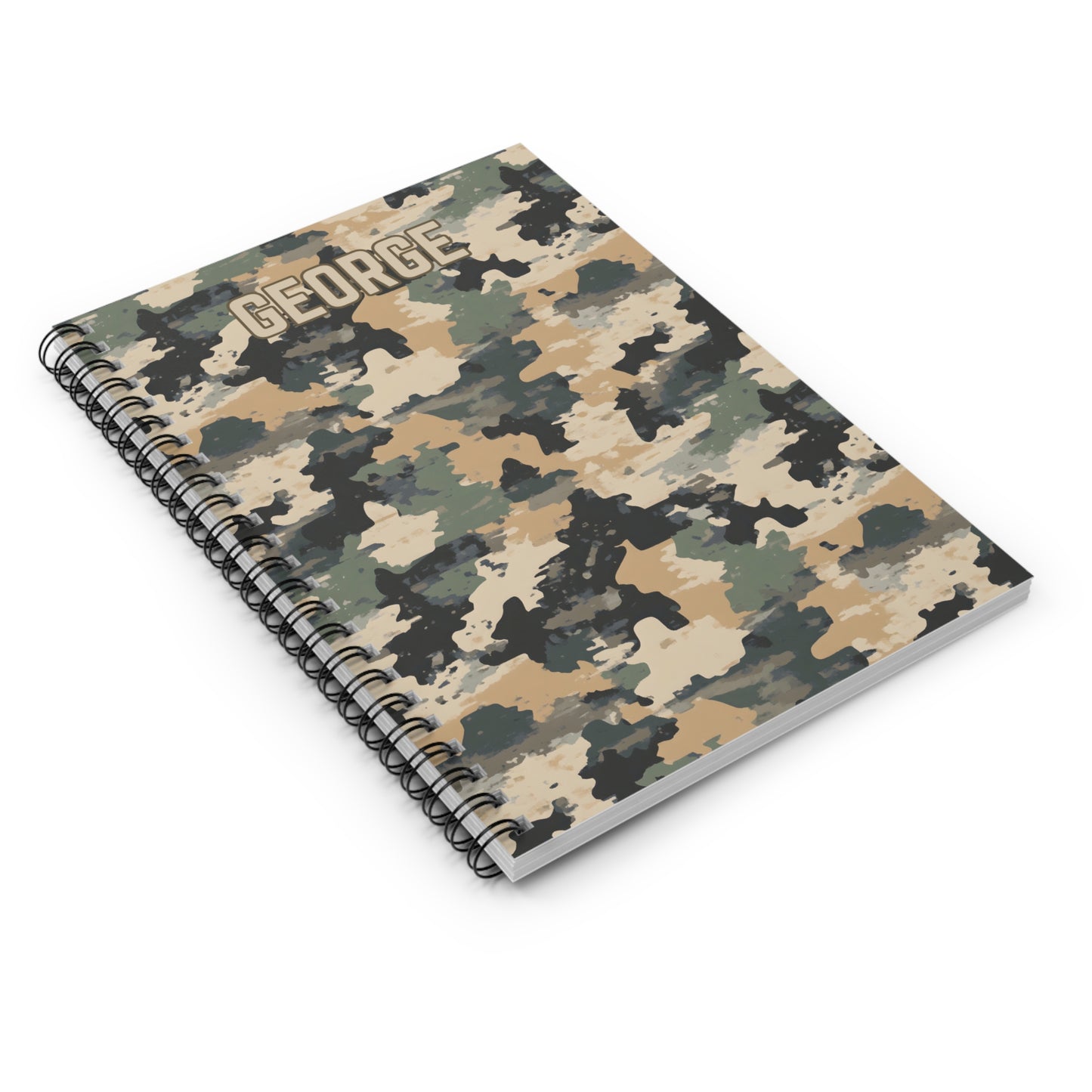 Personalized Camo Design Spiral Notebook