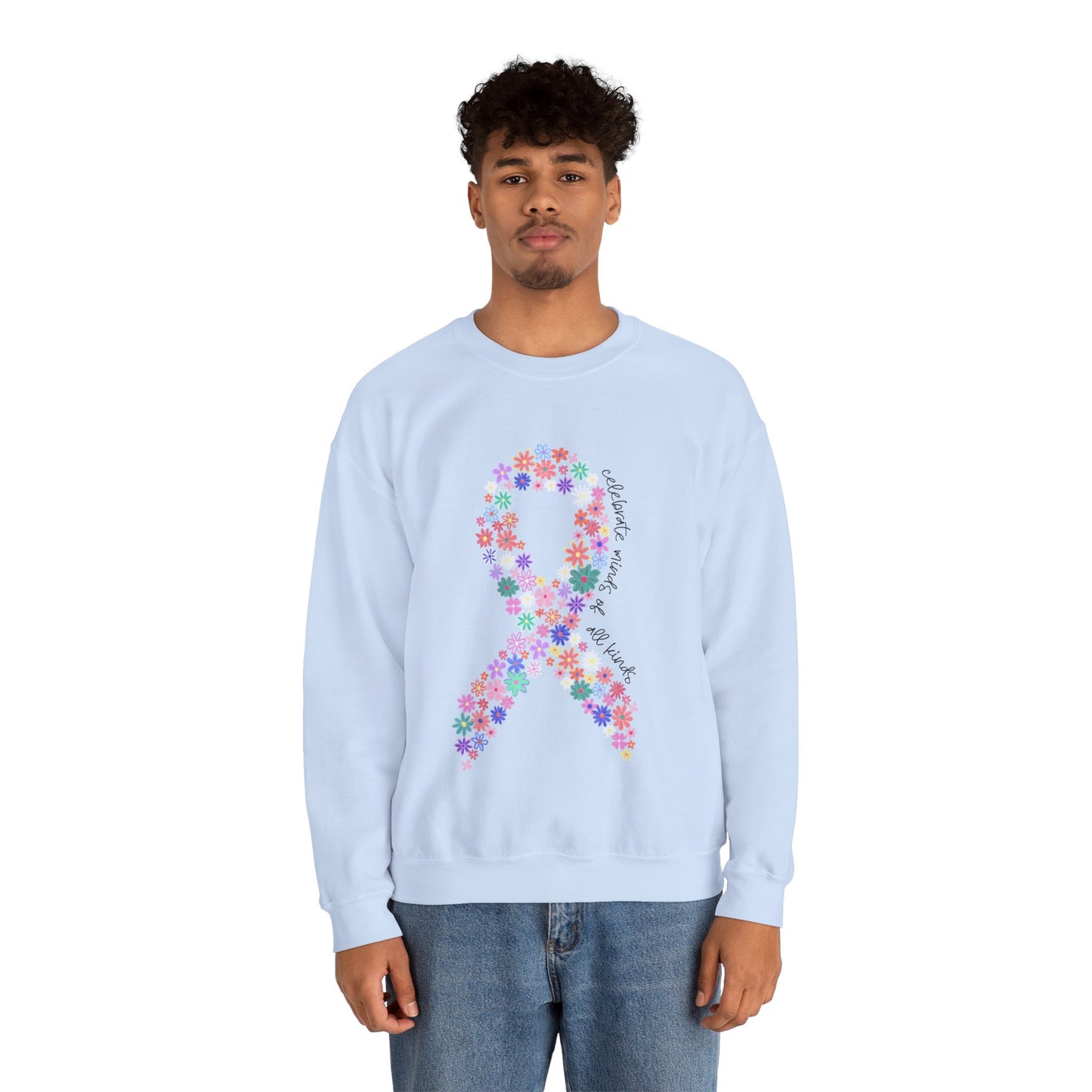 Minds of All Kinds Sweatshirt | Neurodiversity Awareness Floral Ribbon Crewneck