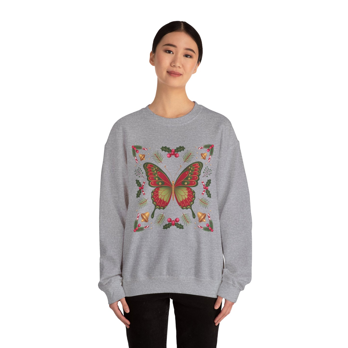 Holiday Butterfly Sweatshirt | Supported to Soar Collection | Cozy Christmas Pullover