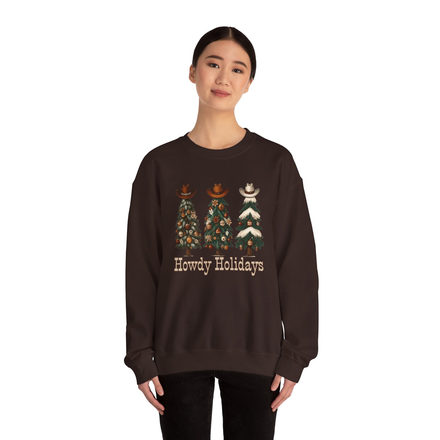 Howdy Holidays Western Christmas Sweatshirt – Unisex Crewneck