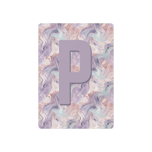 Personalized Pastel Marble Monogram Playing Cards