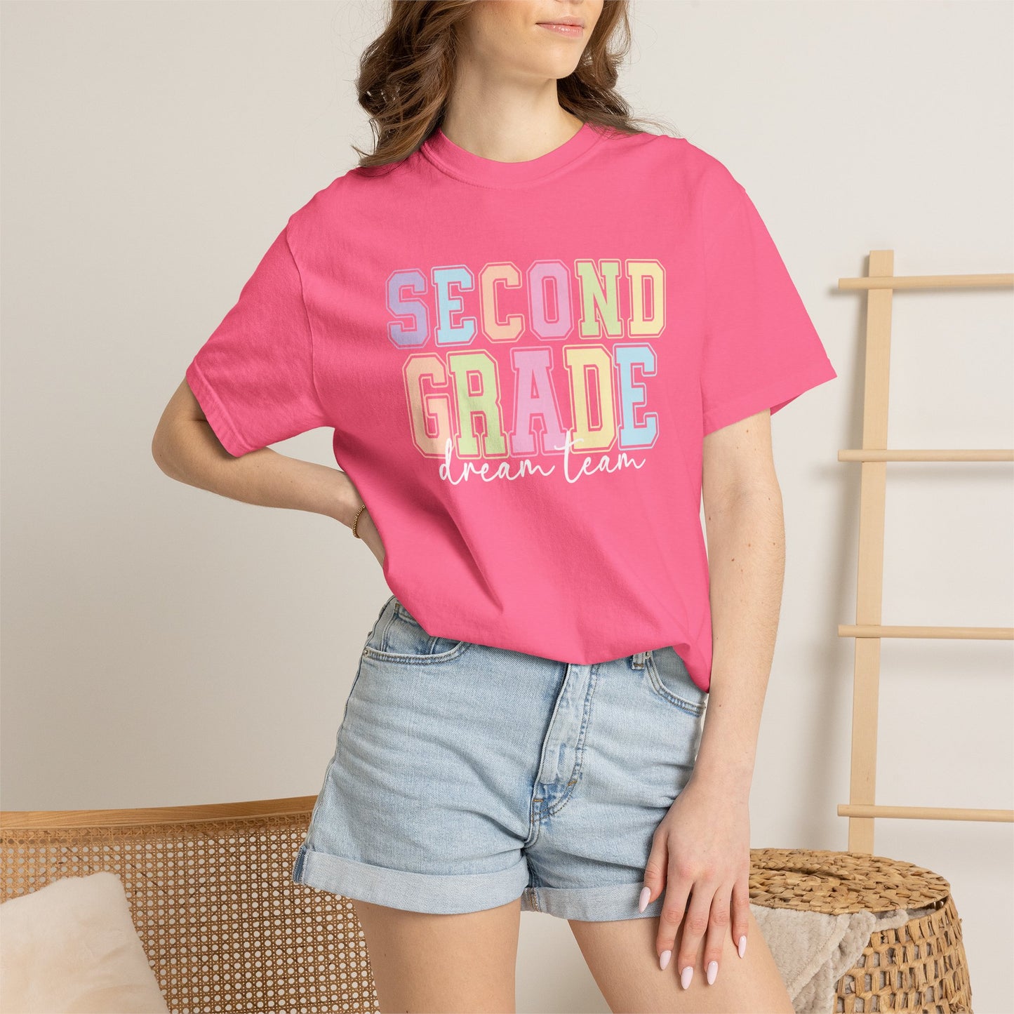 Second Grade Dream Team Comfort Colors® Teacher Shirt | Grade Level Teacher T-Shirt