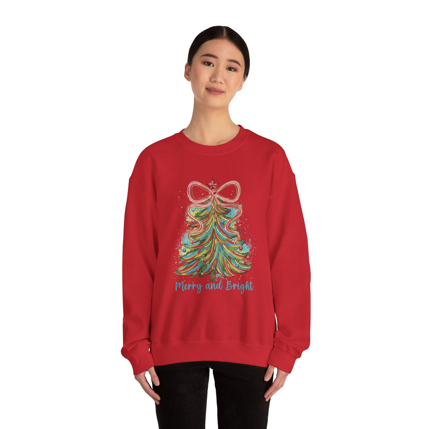 Merry and Bright Christmas Sweatshirt | Festive Holiday Crewneck