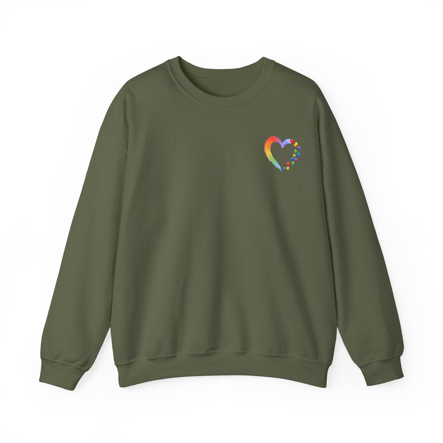 Autism Awareness Heart Sweatshirt | Neurodiversity Support Crewneck