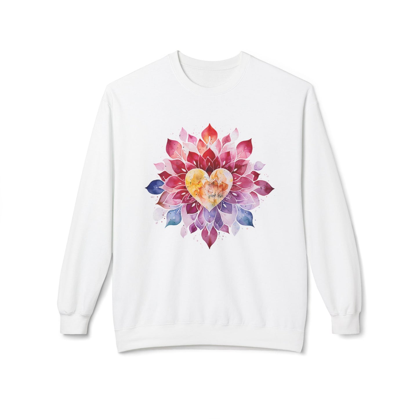 Heart of Harmony Watercolor Mandala Sweatshirt