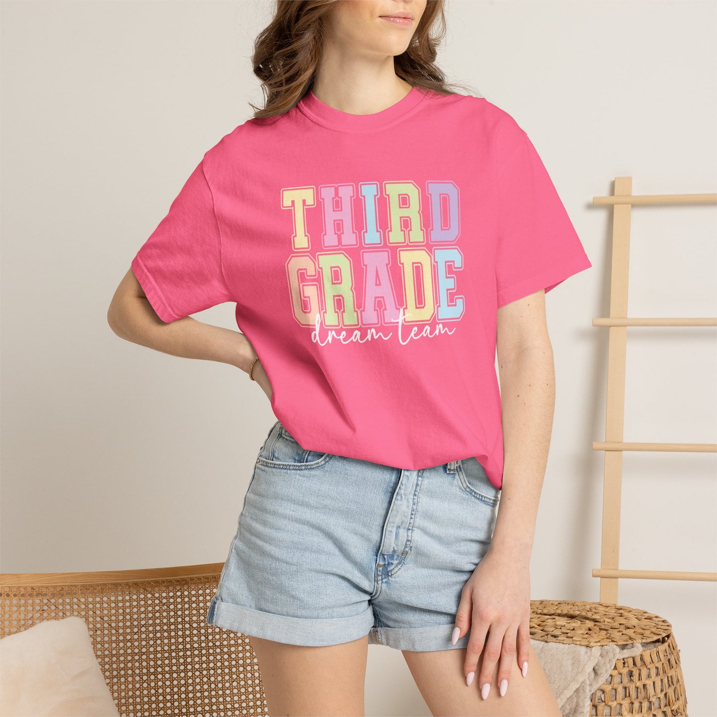 Third Grade Dream Team Comfort Colors® Teacher Shirt | Grade Level Teacher T-Shirt