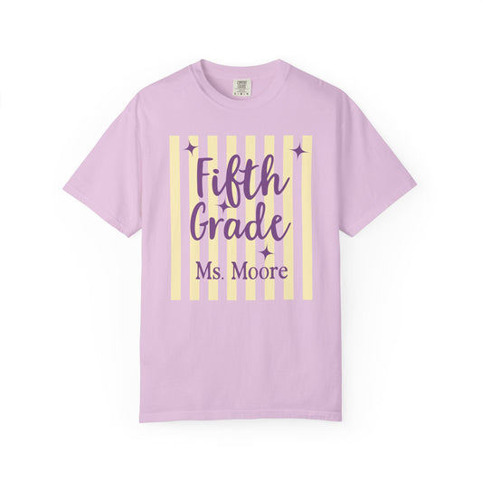 Personalized Fifth Grade Teacher Shirt | Custom Matching Fifth Grade Teacher Comfort Colors T-Shirt