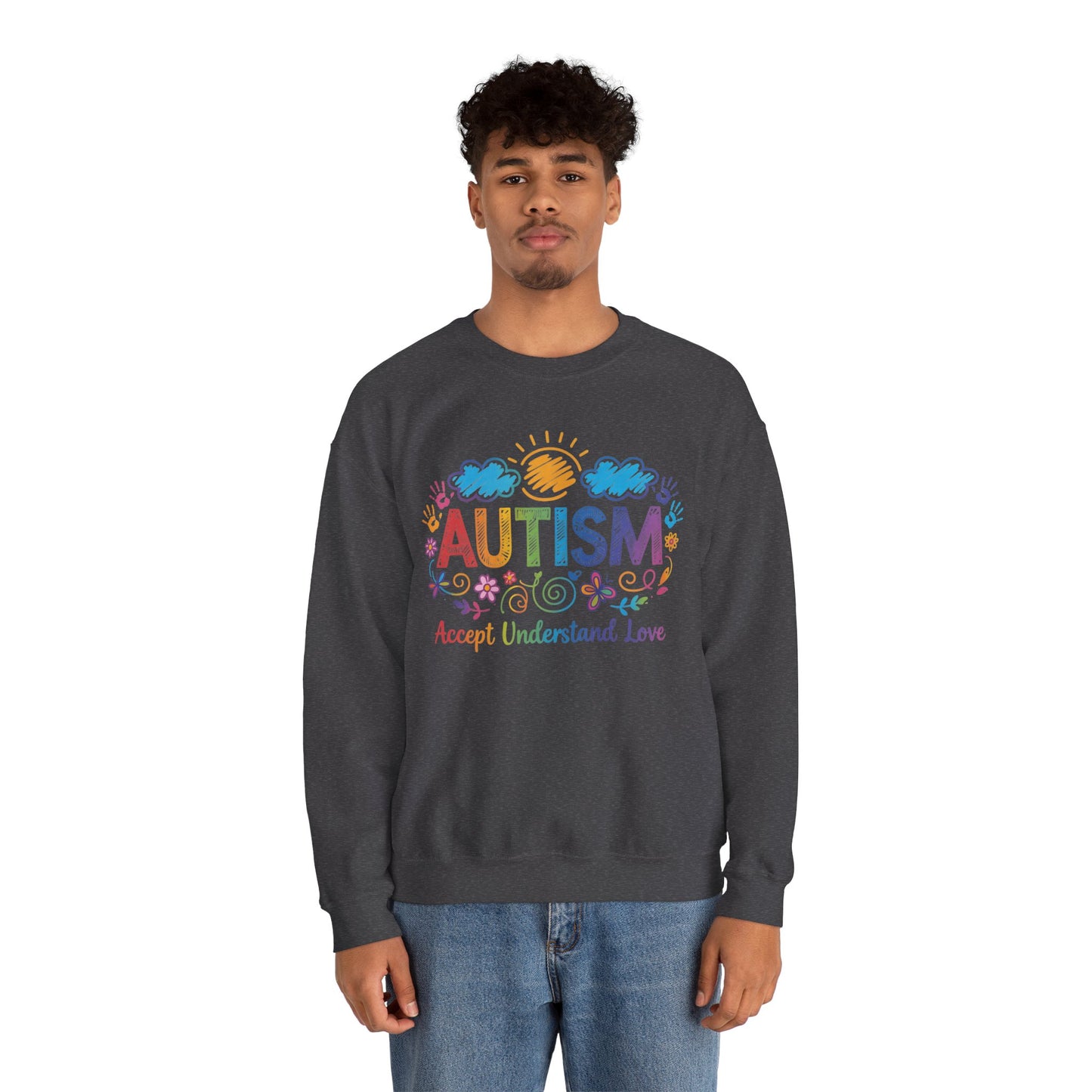 Autism Accept Understand Love Sweatshirt | Autism Awareness & Acceptance Crewneck