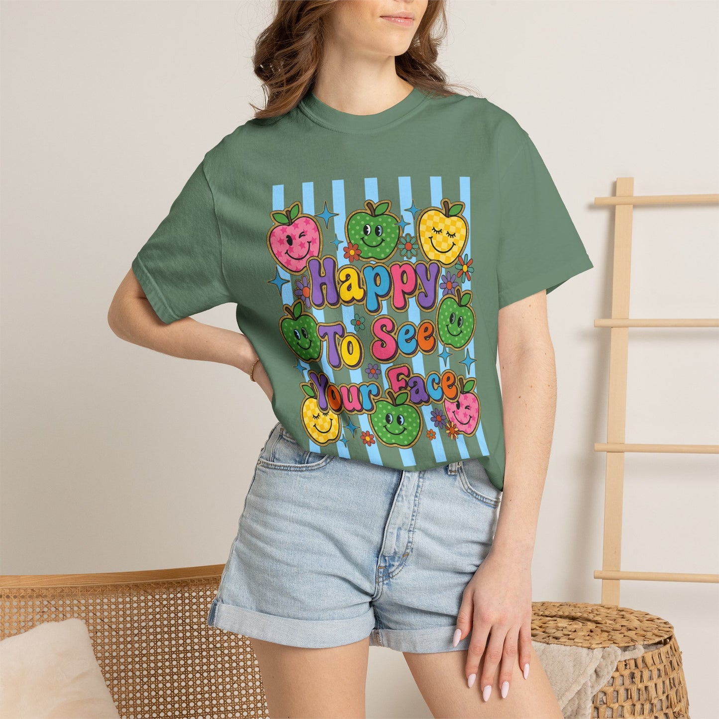 Happy To See Your Face Teacher Shirt |  Retro Comfort Colors Back to School Shirt