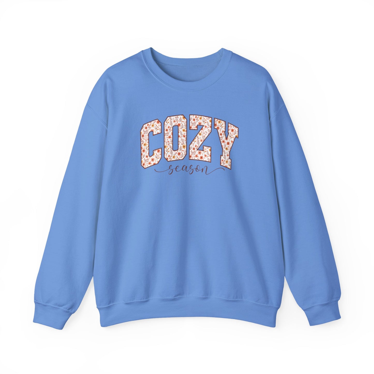 Cozy Season Sweatshirt | Retro Fall Graphic Botanical Pullover | Floral Autumn Leaves Cozy Sweater