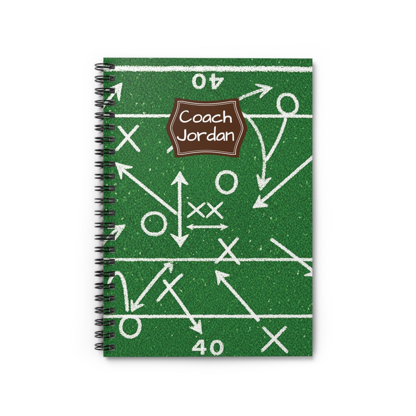 Personalized Football Playbook Spiral Notebook