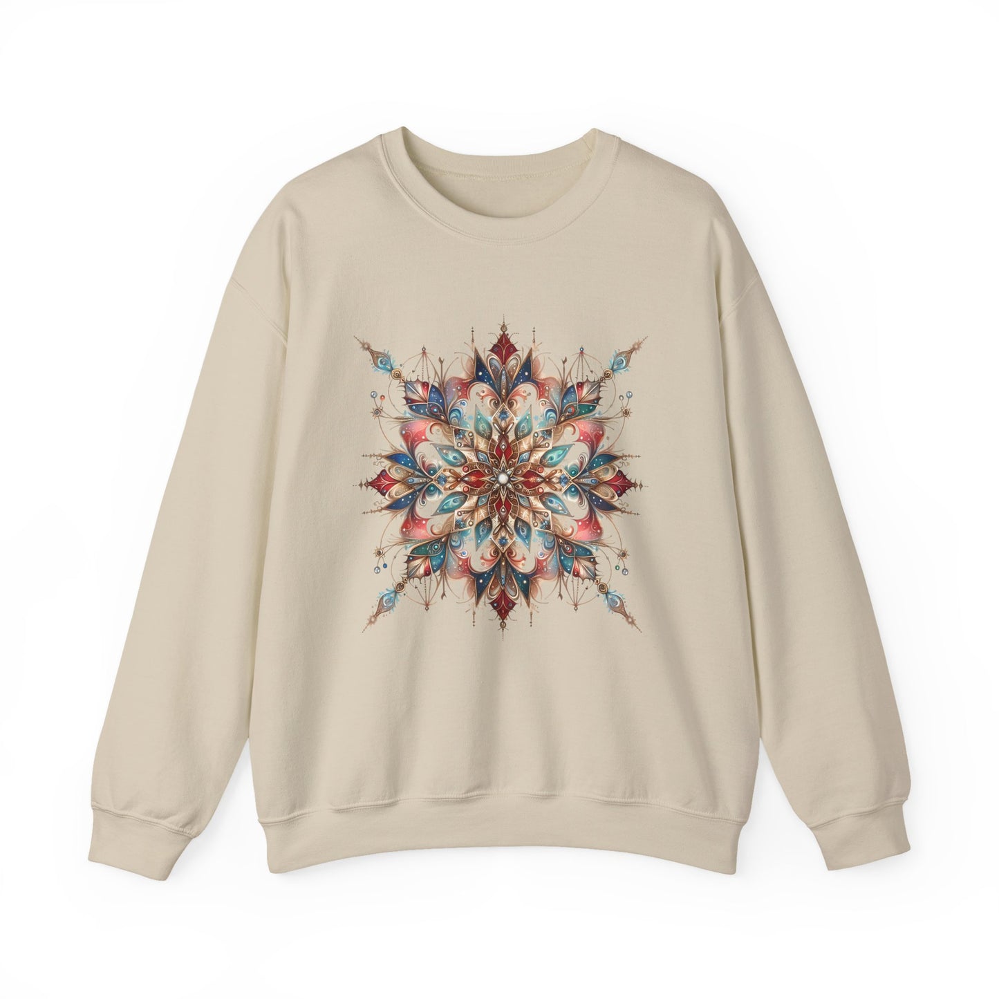 Frosted Radiance Snowflake Sweatshirt | The Anchored Bloom Winter’s Mosaic Collection