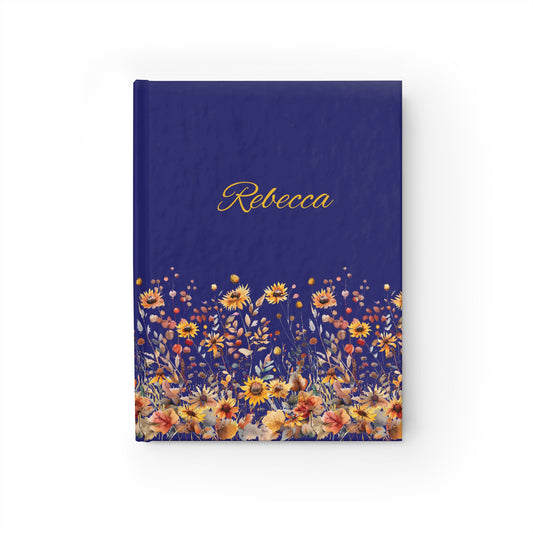 Personalized Floral Journal with Custom Name and Lined Pages