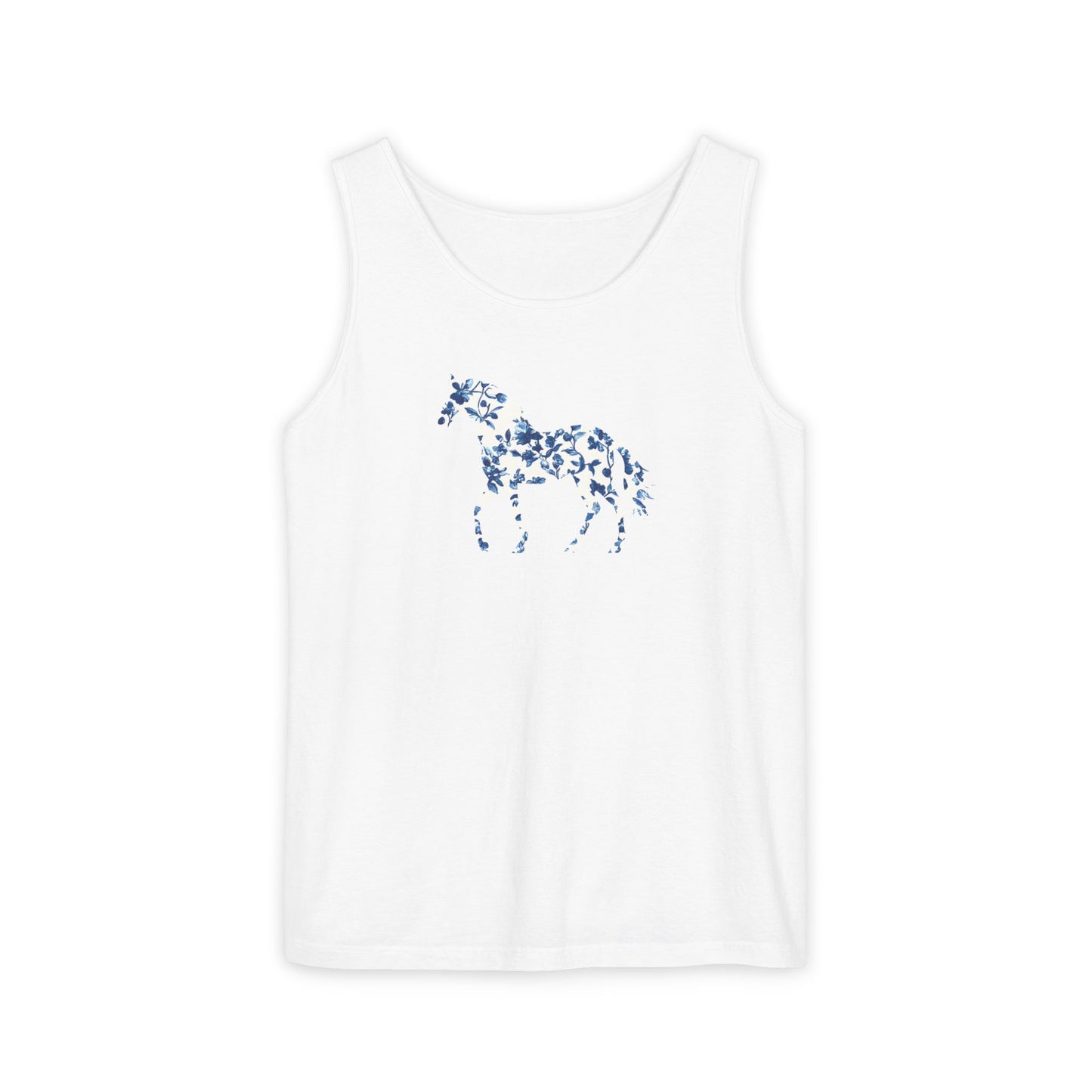 Floral Horse Tank - Blue Vines