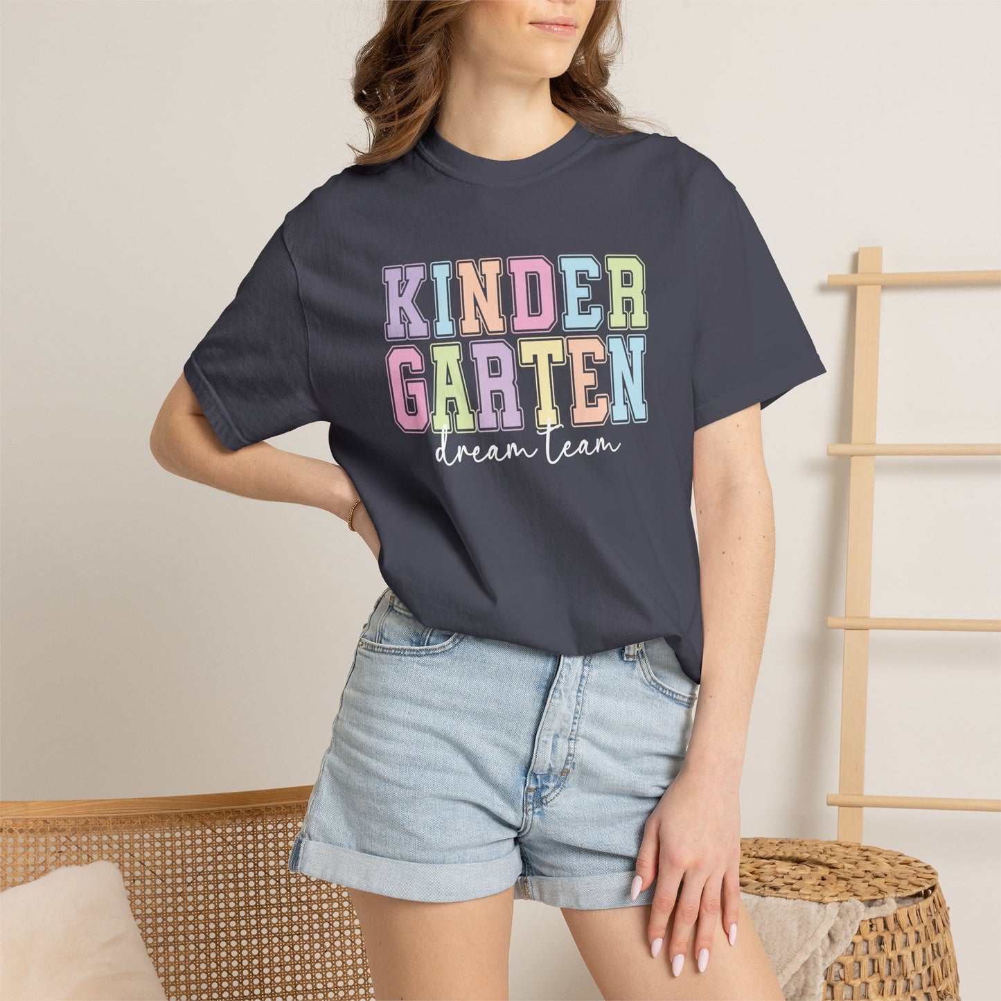 Kindergarten Dream Team Comfort Colors® Teacher Shirt | Grade Level Teacher T-Shirt