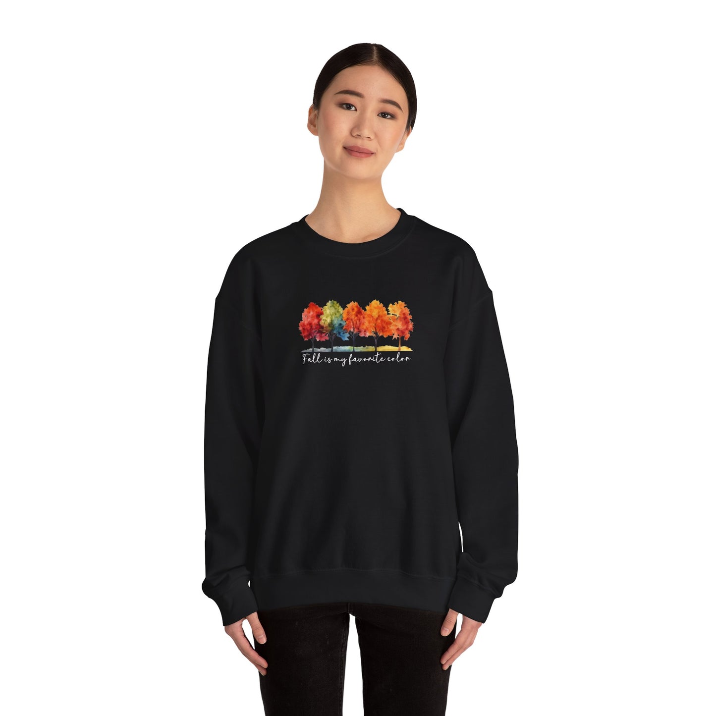 Fall Is My Favorite Color Sweatshirt | Watercolor Trees Crewneck