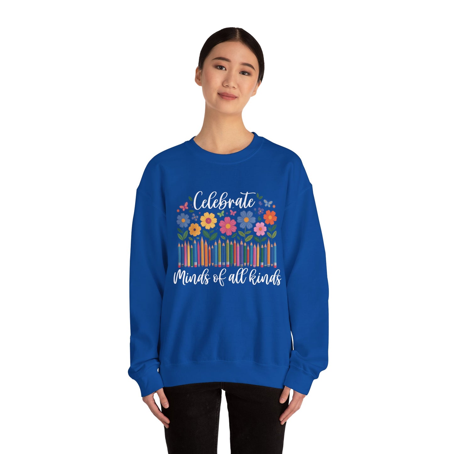 Blooming Minds of All Kinds Sweatshirt | Autism Awareness & Neurodiversity Inclusion Crewneck | Teacher Support Apparel