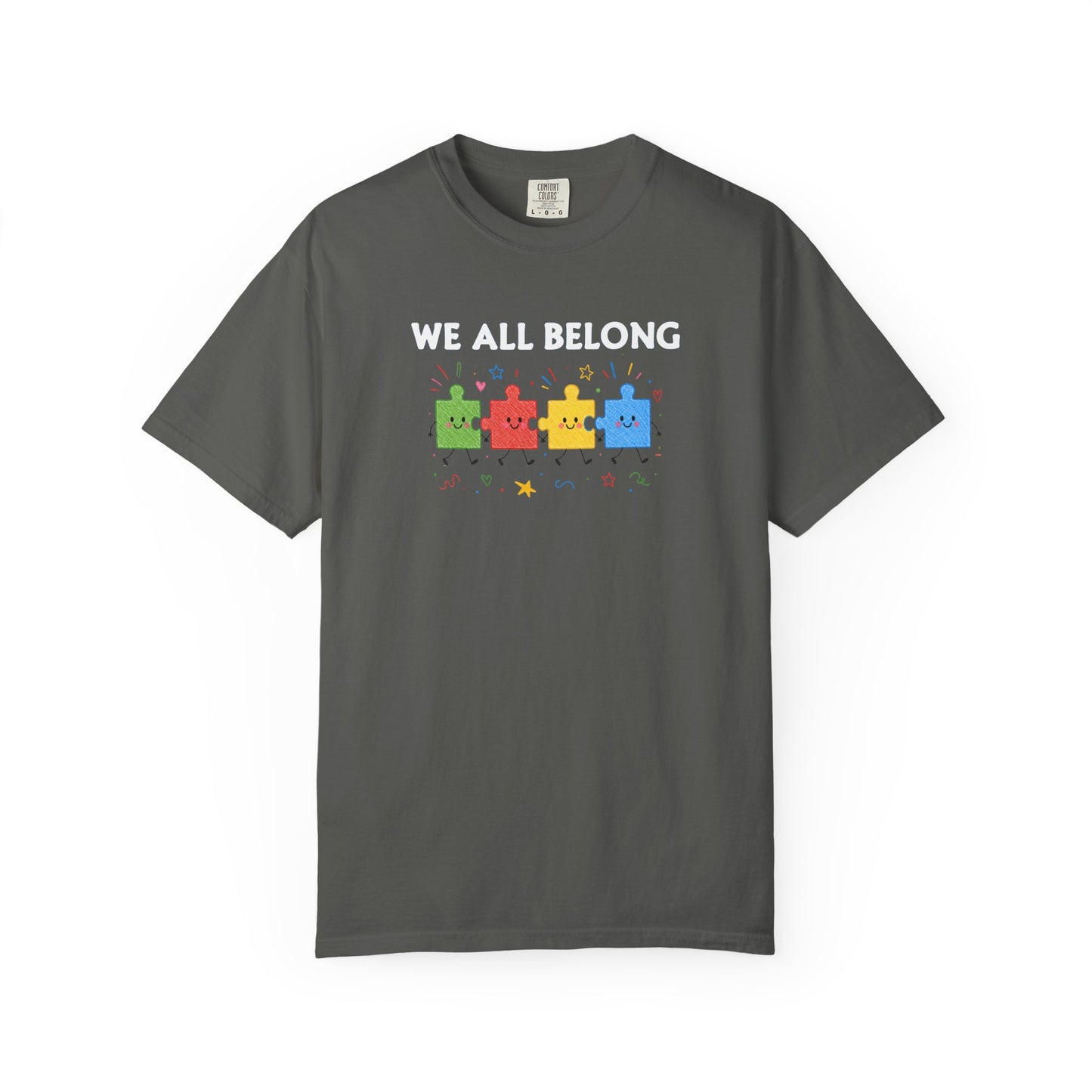 We All Belong Puzzle Piece Teacher Shirt | Neurodiversity & Inclusion T-Shirt