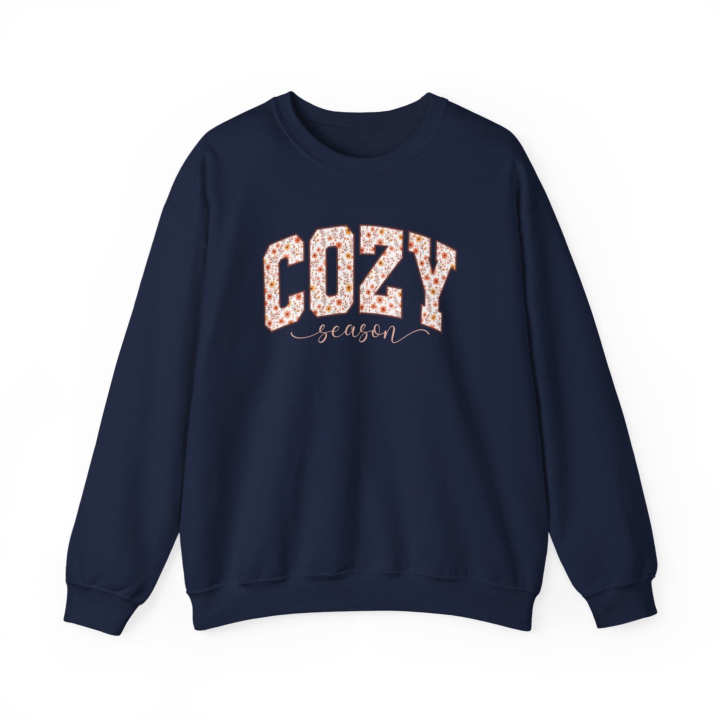 Cozy Season Sweatshirt | Retro Fall Graphic Botanical Pullover | Floral Autumn Leaves Cozy Sweater