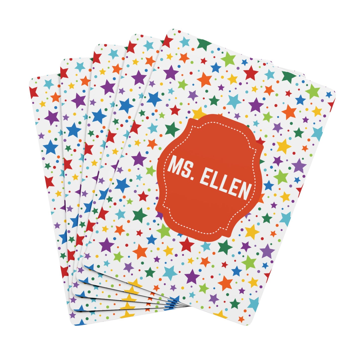 Personalized Star Pattern Name Playing Cards