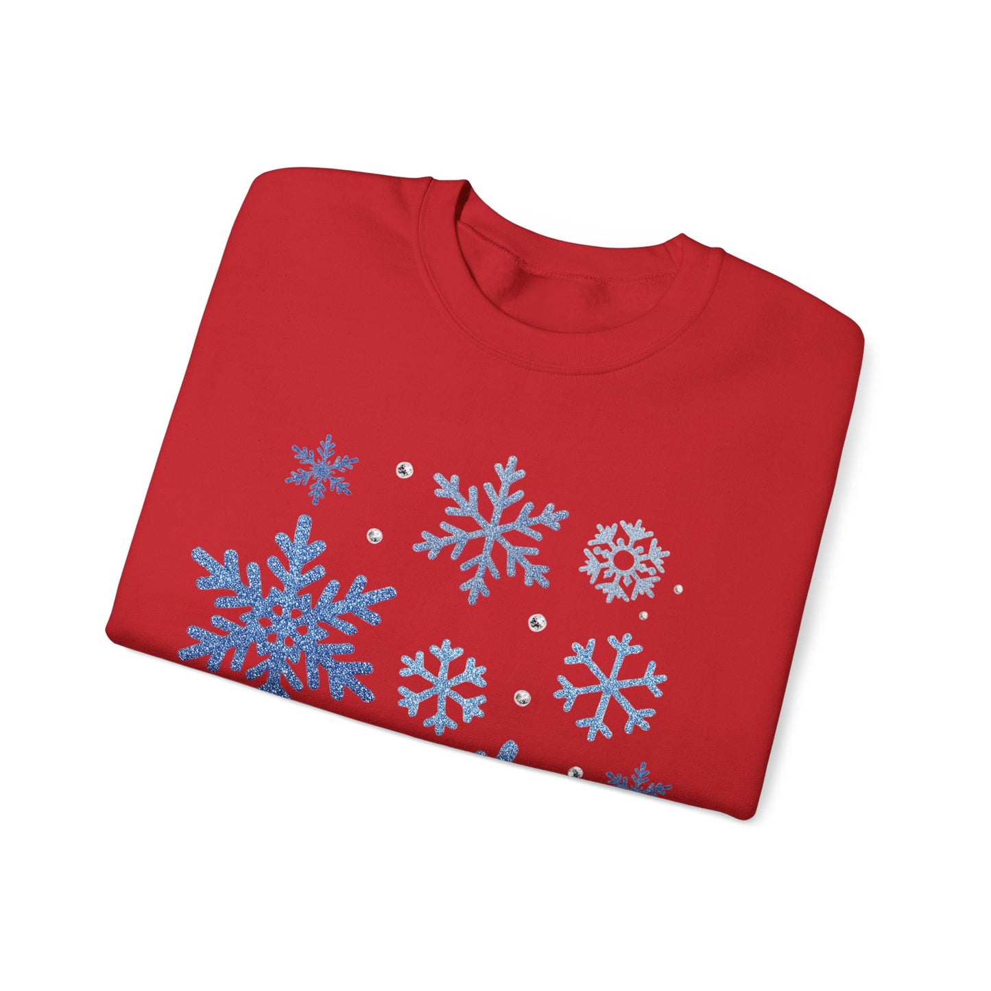 Winter Magic Crewneck | Glitter-Print Snowflake Women’s Sweatshirt