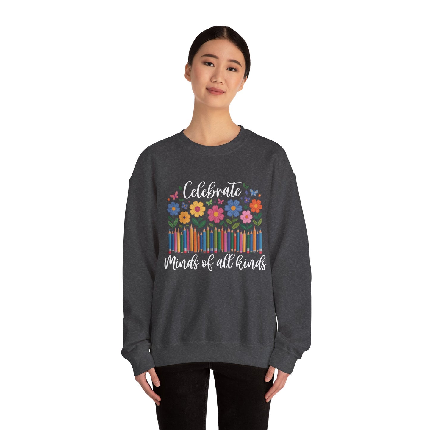 Blooming Minds of All Kinds Sweatshirt | Autism Awareness & Neurodiversity Inclusion Crewneck | Teacher Support Apparel