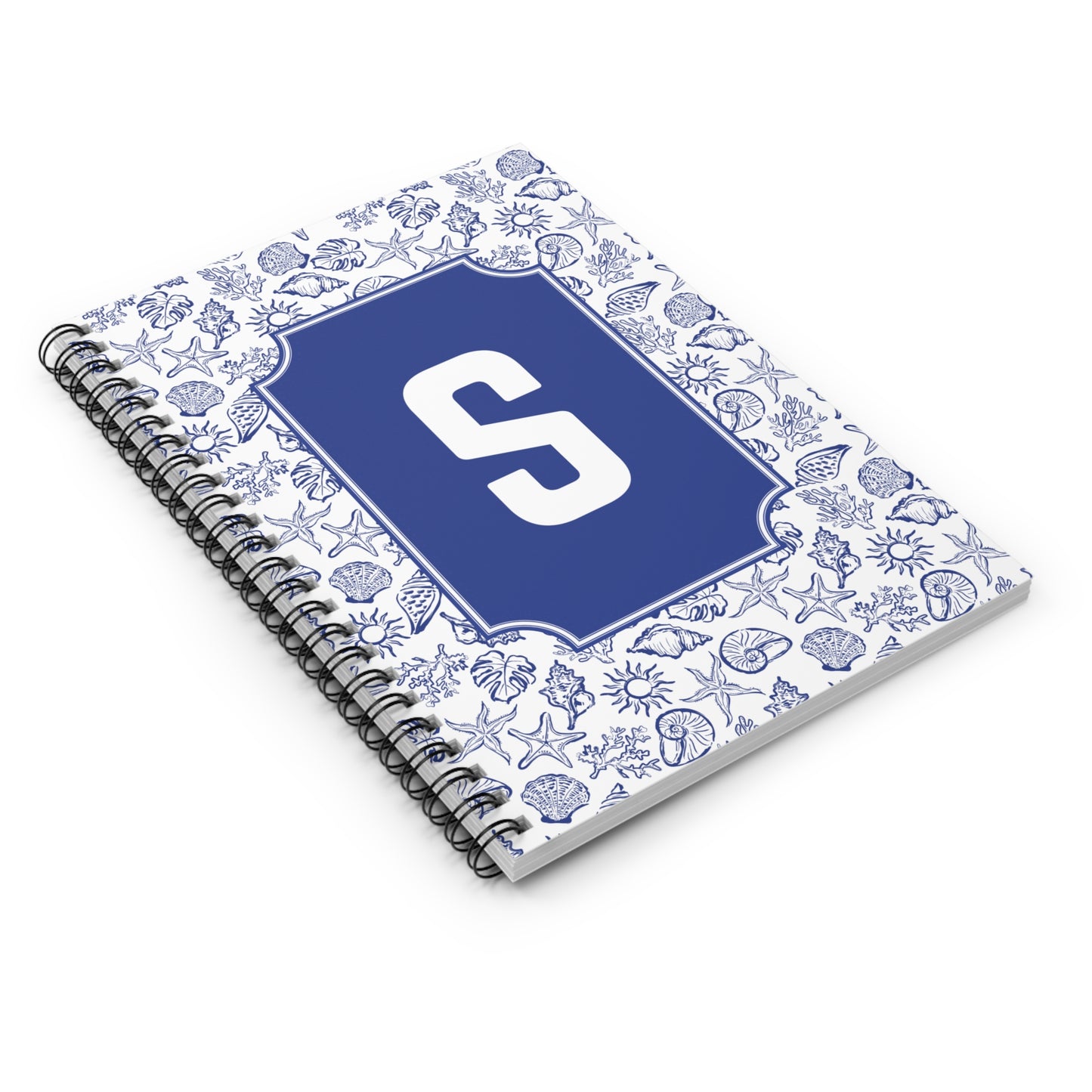 Personalized Coastal Blue Spiral Notebook