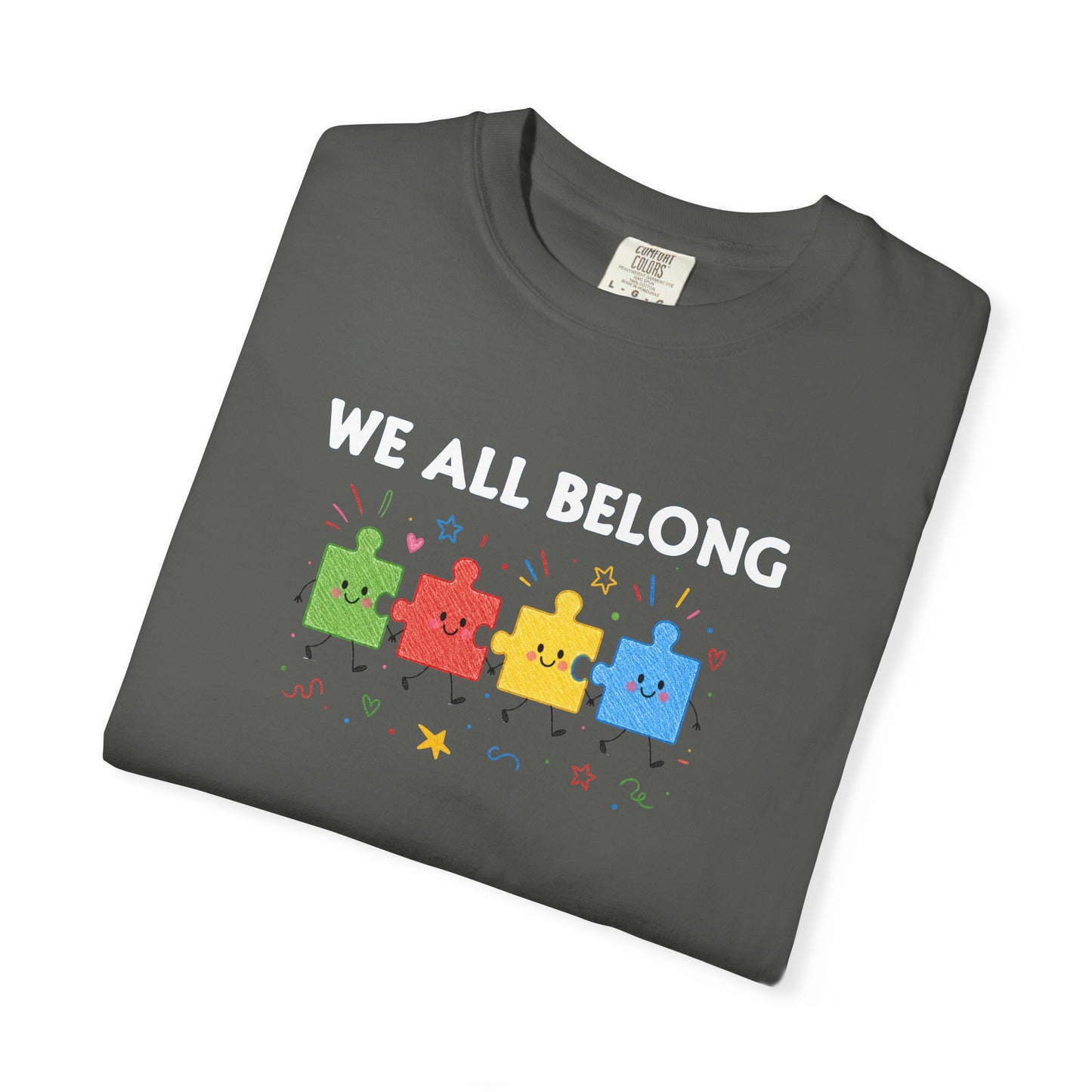 We All Belong Puzzle Piece Teacher Shirt | Neurodiversity & Inclusion T-Shirt