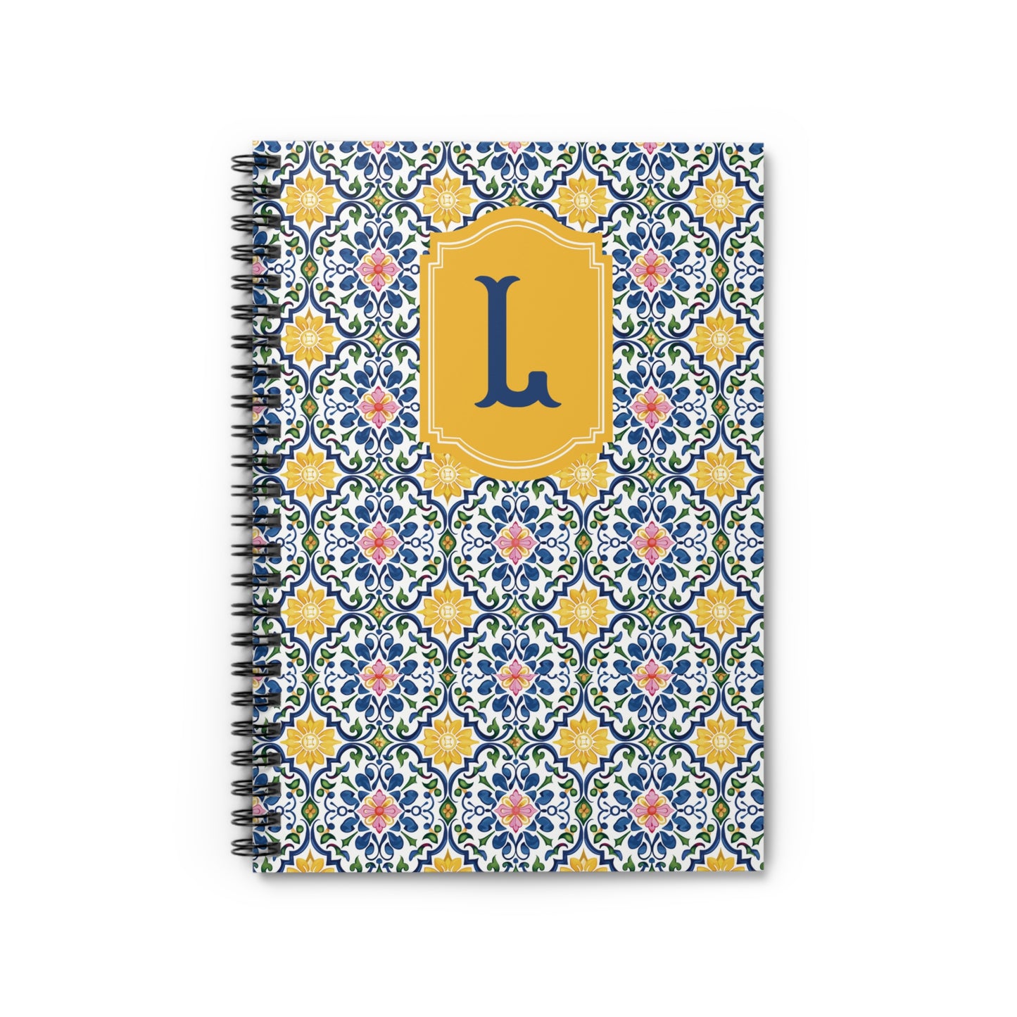 Personalized Golden Tile Spiral Notebook