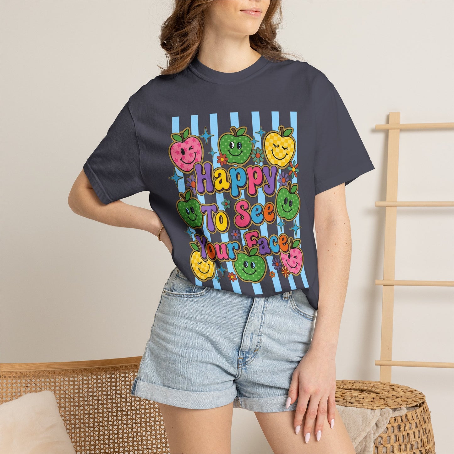 Happy To See Your Face Teacher Shirt |  Retro Comfort Colors Back to School Shirt