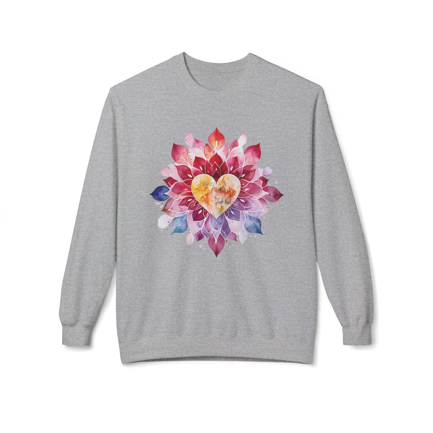 Heart of Harmony Watercolor Mandala Sweatshirt