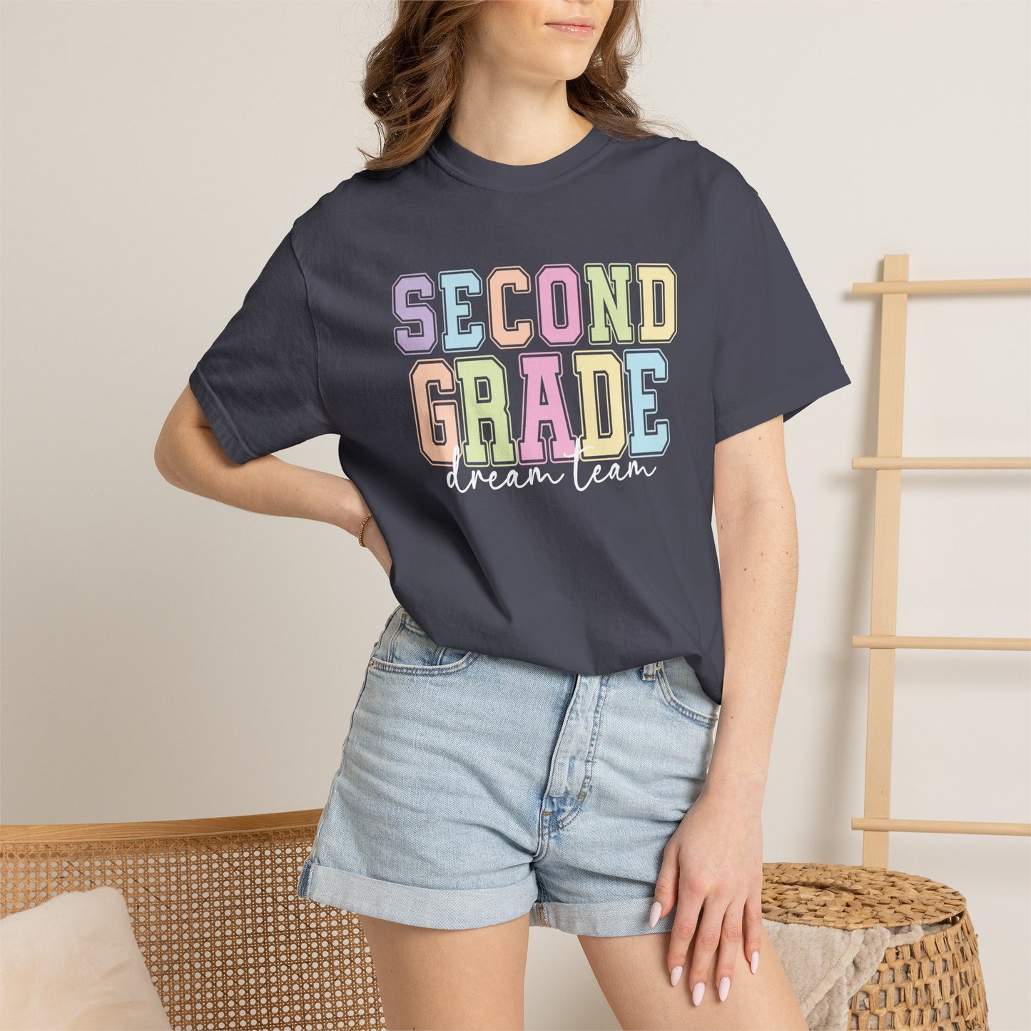 Second Grade Dream Team Comfort Colors® Teacher Shirt | Grade Level Teacher T-Shirt