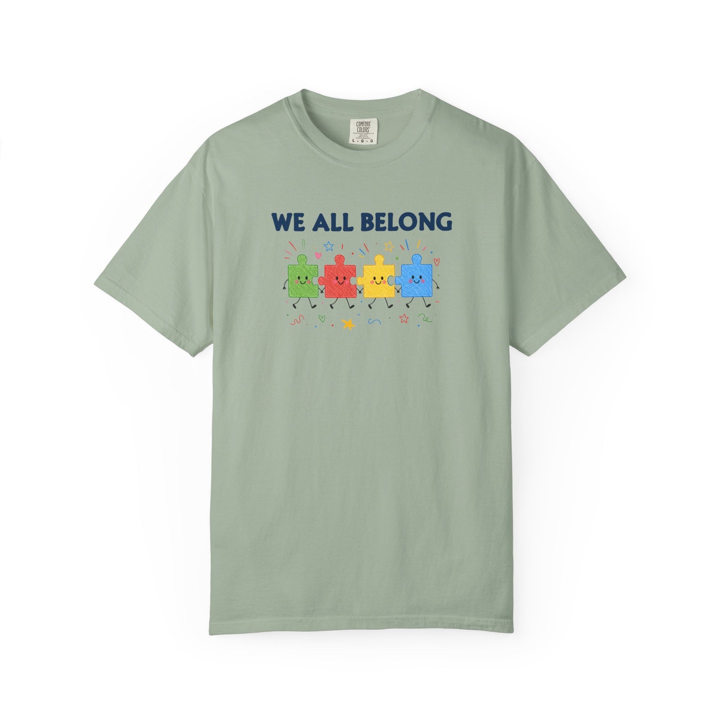 We All Belong Puzzle Piece Teacher Shirt | Neurodiversity & Inclusion T-Shirt