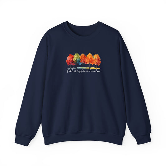 Fall Is My Favorite Color Sweatshirt | Watercolor Trees Crewneck