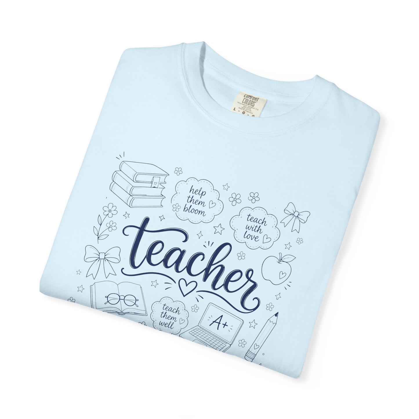 Teacher Comfort Colors® T-Shirt | Hand Drawn Teacher Graphic Tee