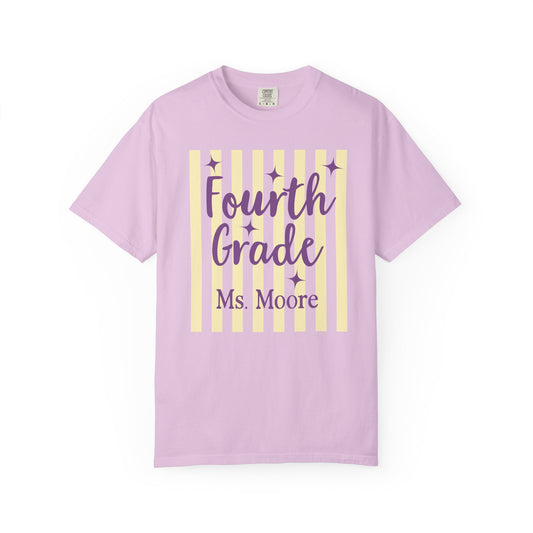 Personalized Fourth Grade Teacher Shirt | Custom Matching Fourth Grade Teacher Comfort Colors T-Shirt